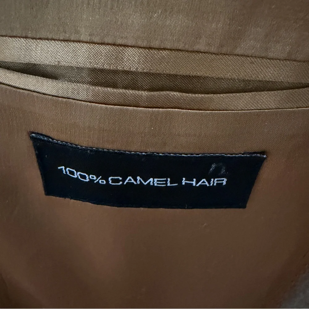 Stafford Executive Jacket Mens Brown 100% Camel Hair Two Buttons Blazer Size 42R